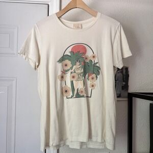 MISCHIEF MADE off‎ white graphic crew neck short sleeve baby cropped tee t-shirt
